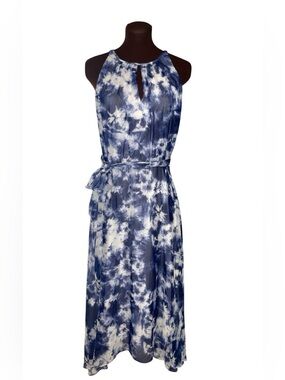 NWT Alex Marie White & Blue DANI Tropic Getaway High Low Flowy Dress Size 4